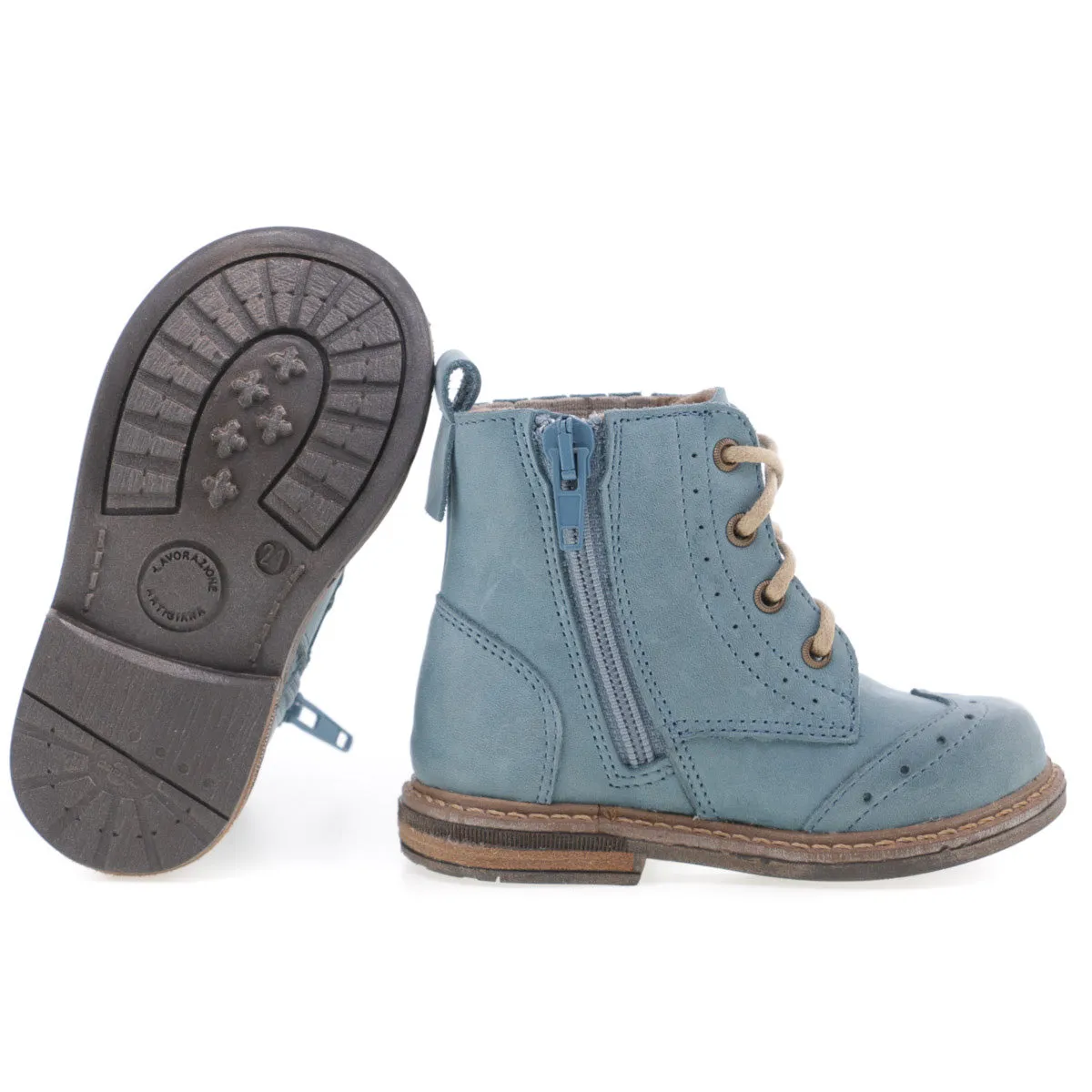 (2519-20) Emel winter shoes - blue brogue