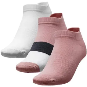 4F Womens Everyday Comfort Socks - White/Pink