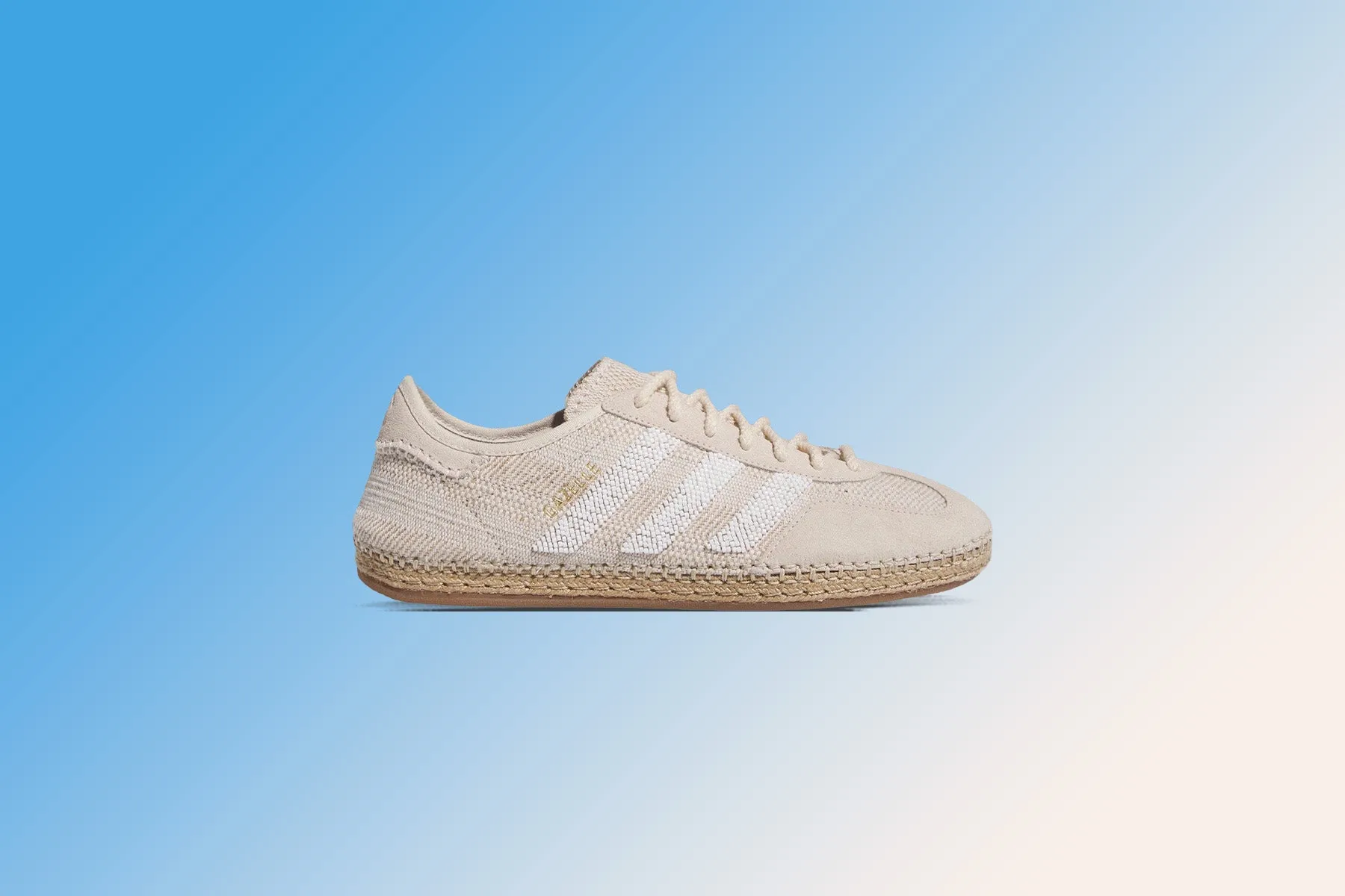 Limited Edition Adidas x Clot Gazelle Sneakers - Halo Ivory/White/Blue Bird