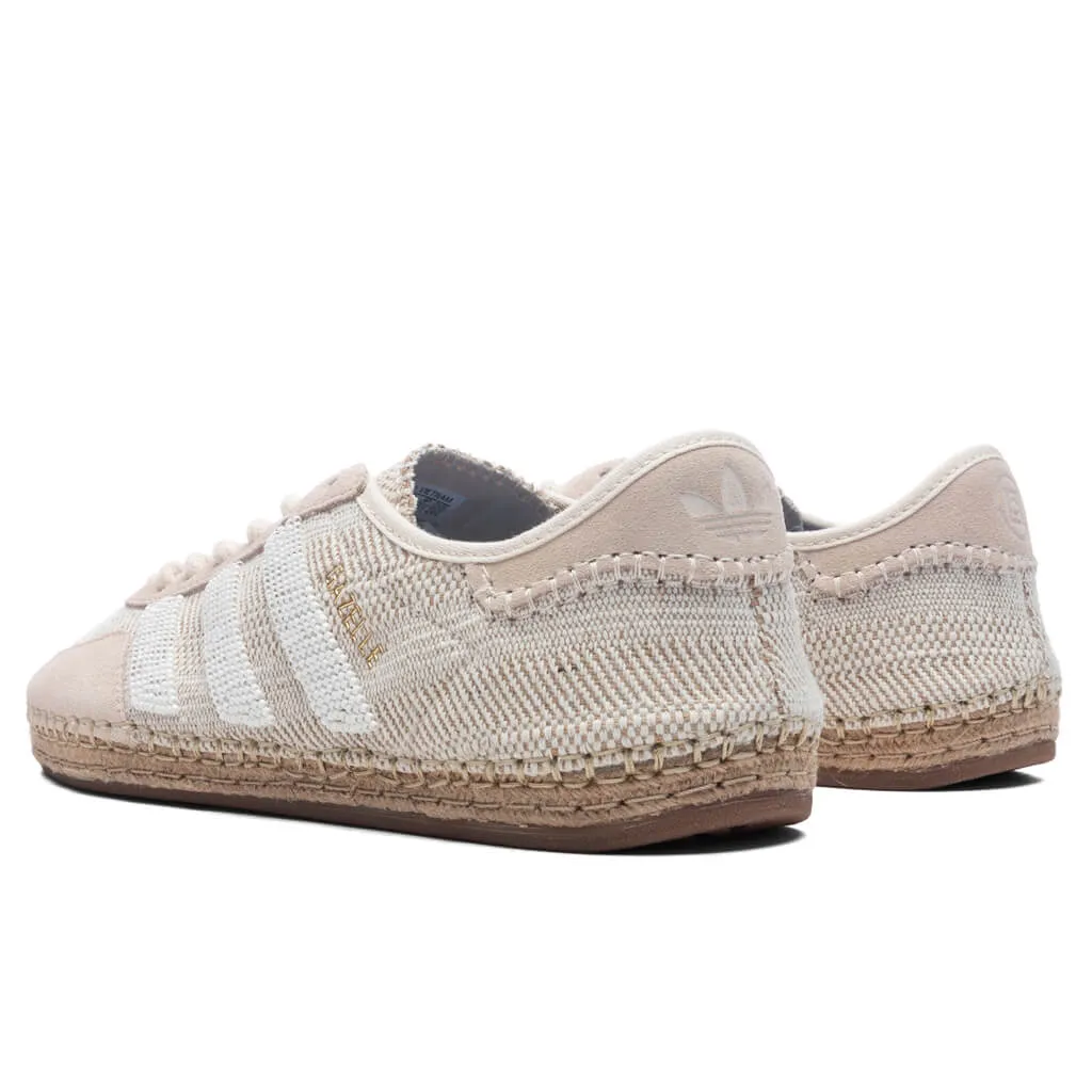 Limited Edition Adidas x Clot Gazelle Sneakers - Halo Ivory/White/Blue Bird