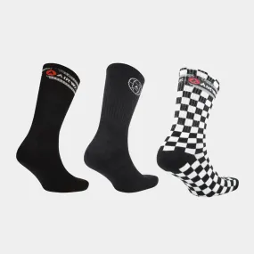 Airwalk Unisex 3 Pack Checkerboard Sock Black/Multi _ 181759 _ Black