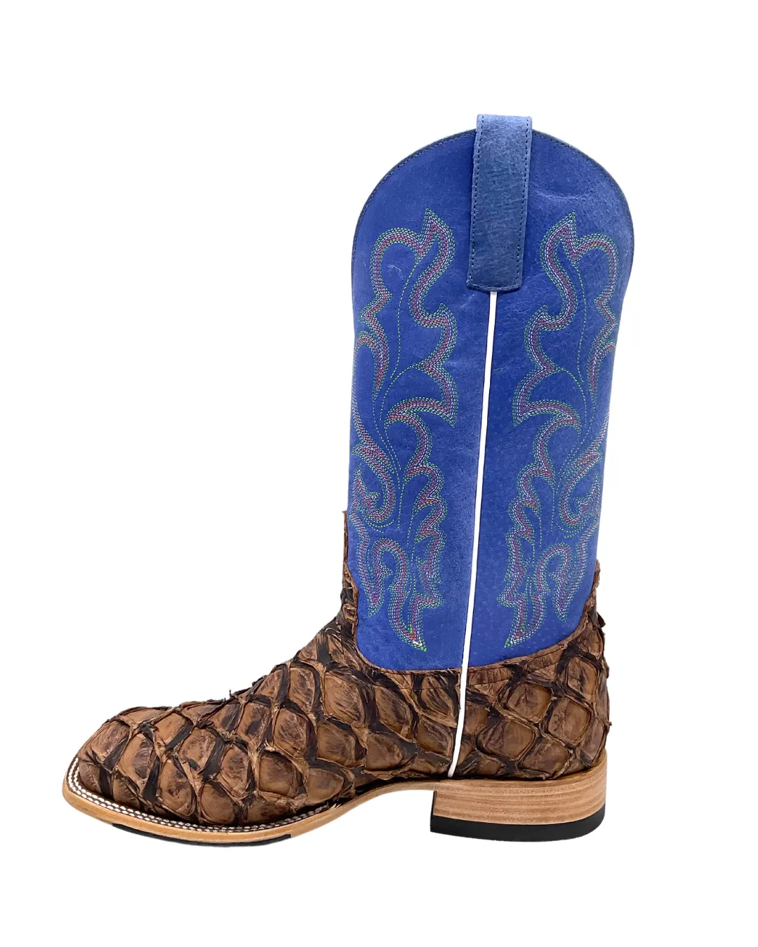 'Anderson Bean' Men's 13" HorsePower Top Hand Big Bass Square Toe - Pirarucu / Royal Sinsation