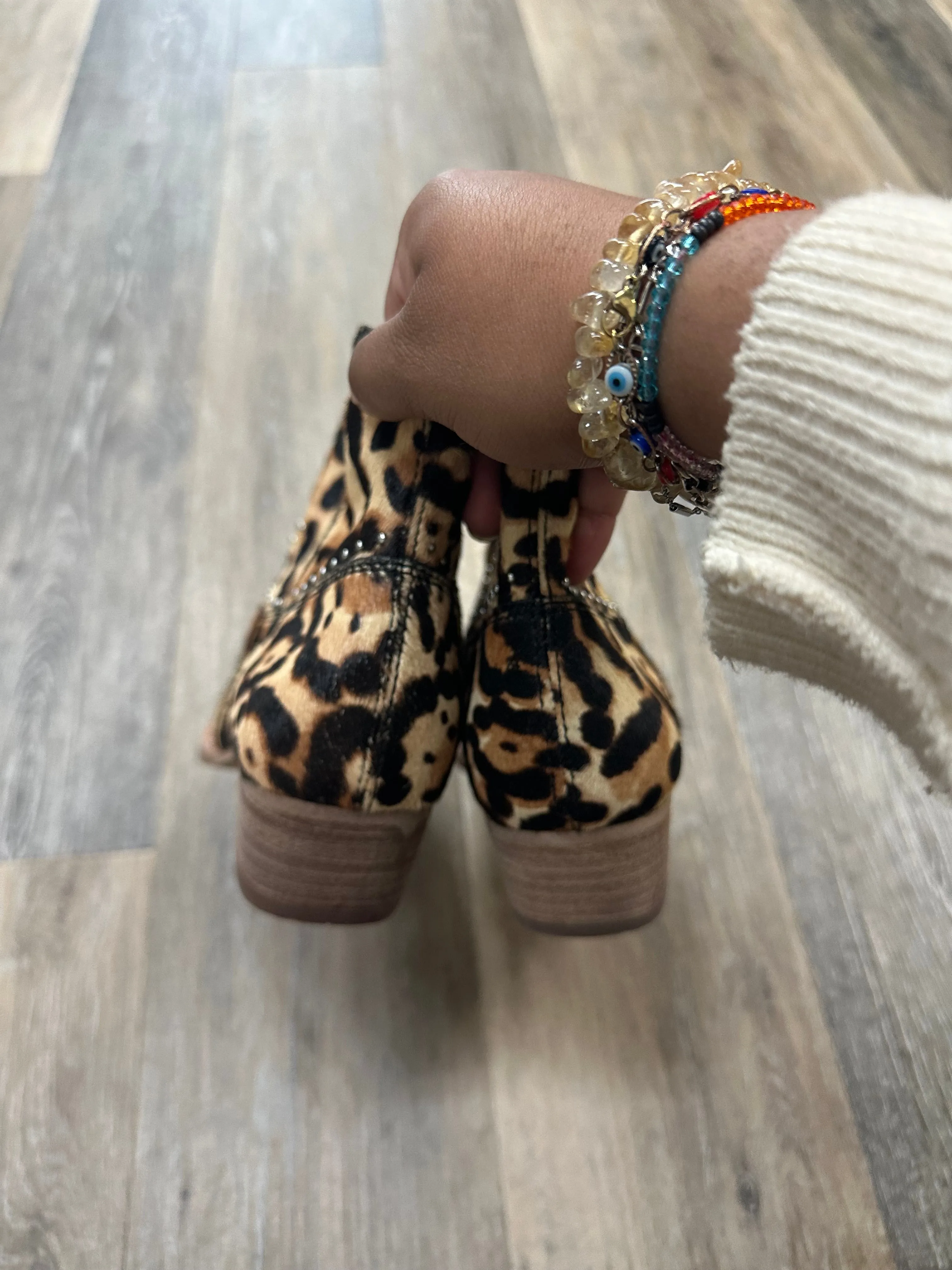 Animal Print Boots Ankle Heels Gianni Bini, Size 9.5