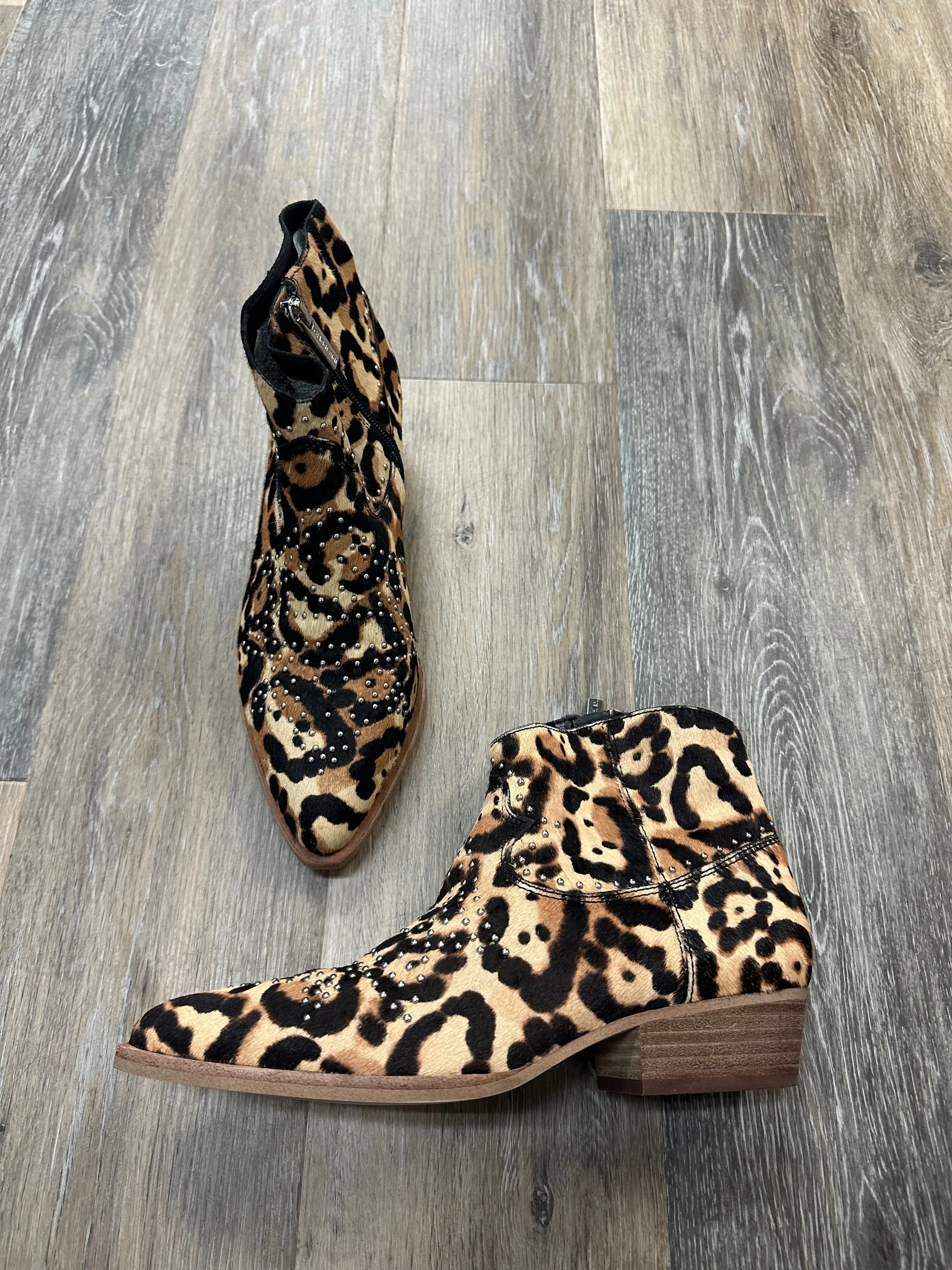 Animal Print Boots Ankle Heels Gianni Bini, Size 9.5