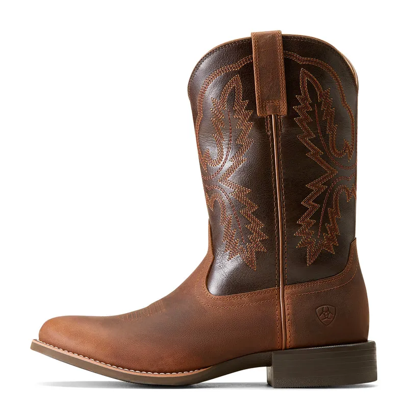 'Ariat' Men's 11" Sport Stratten Western Round Toe - Sorrel Crunch / Bitter Brown