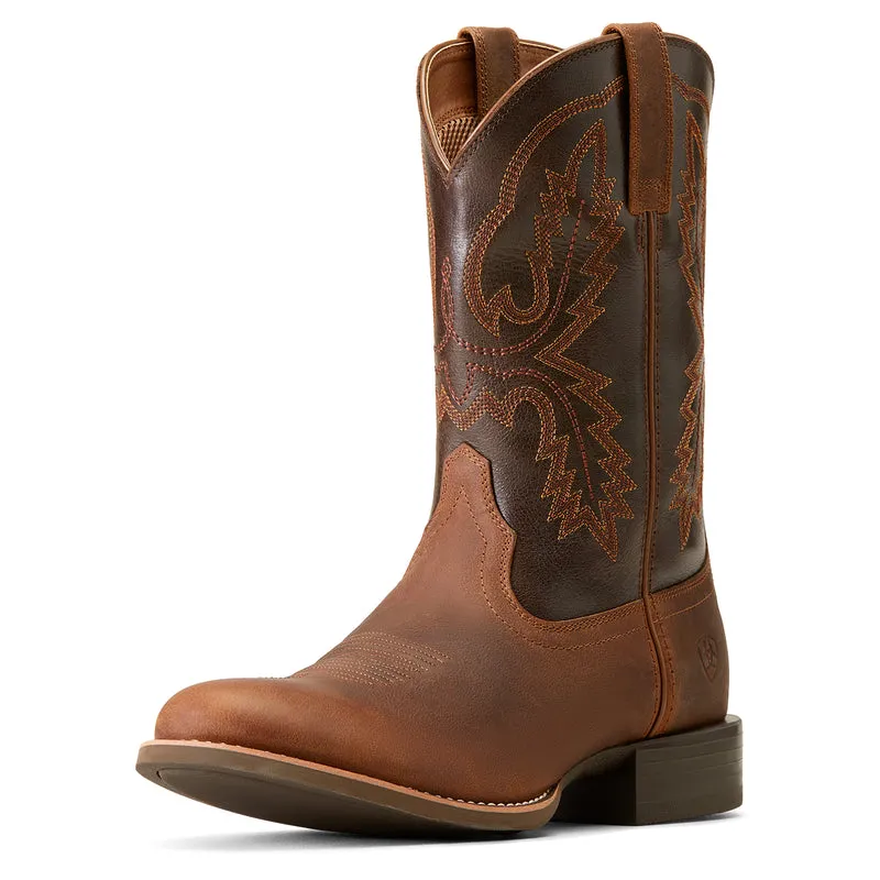 'Ariat' Men's 11" Sport Stratten Western Round Toe - Sorrel Crunch / Bitter Brown