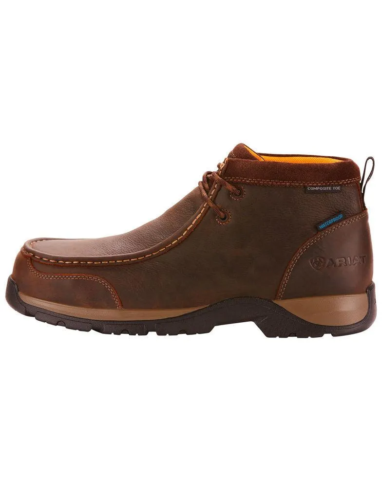 Ariat Men's Edge Brown Lite Waterproof Safety Toe Moc 10024956