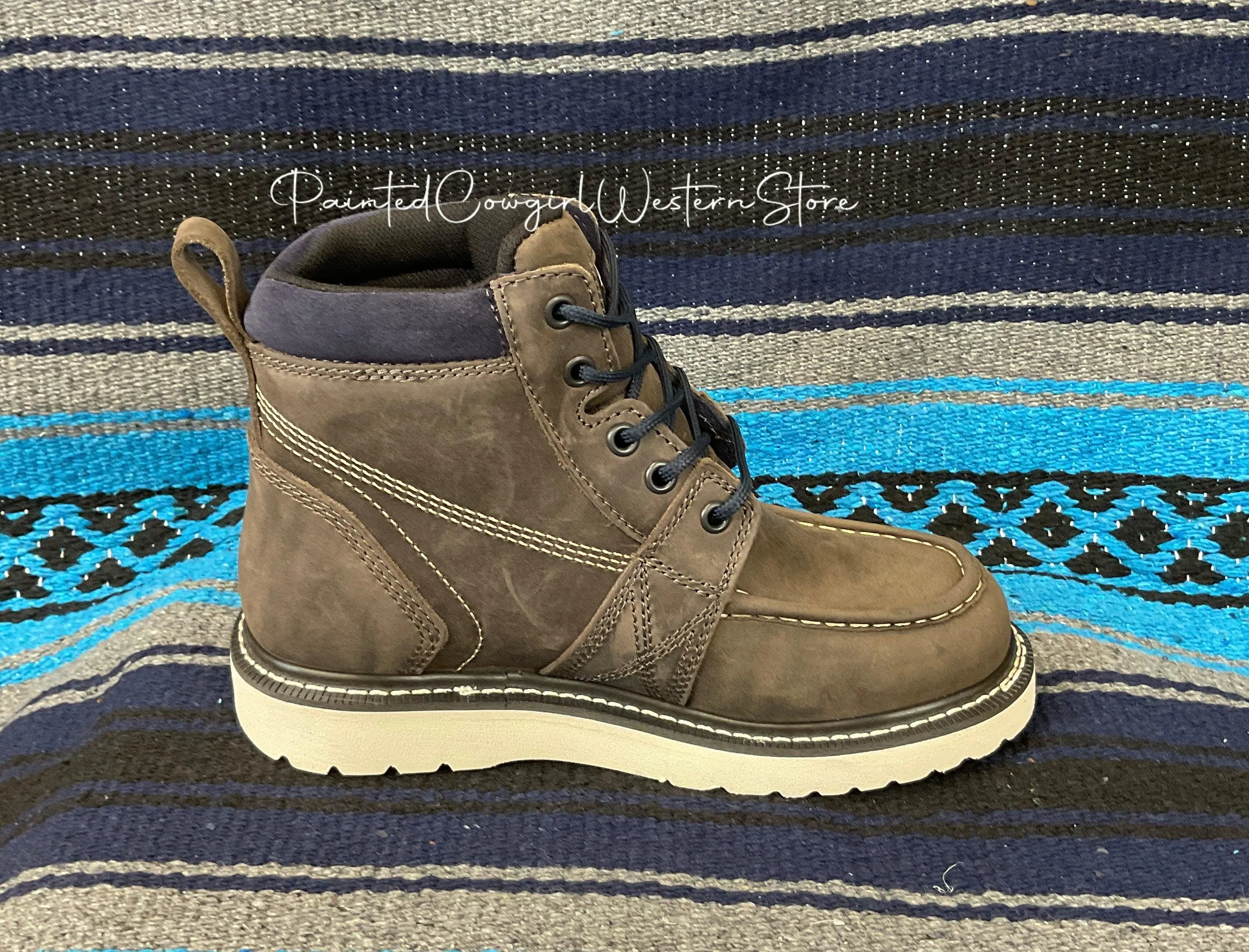 Ariat Women's Rebar Wedge Moc Toe Grey Waterproof Work Boot 10035770