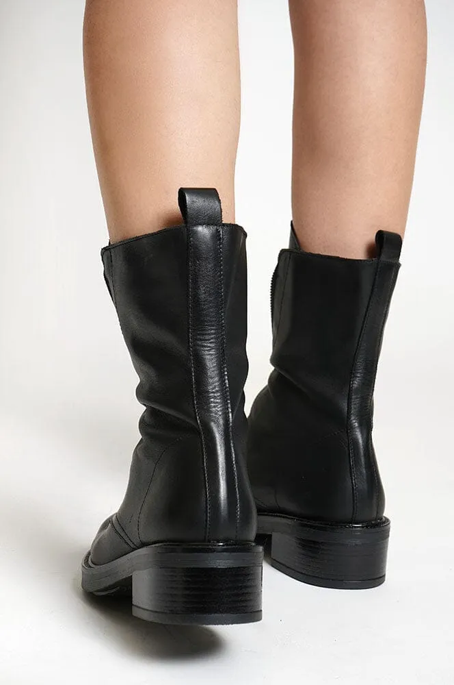 Art Leather Zip Boots [Last size 6, 10]