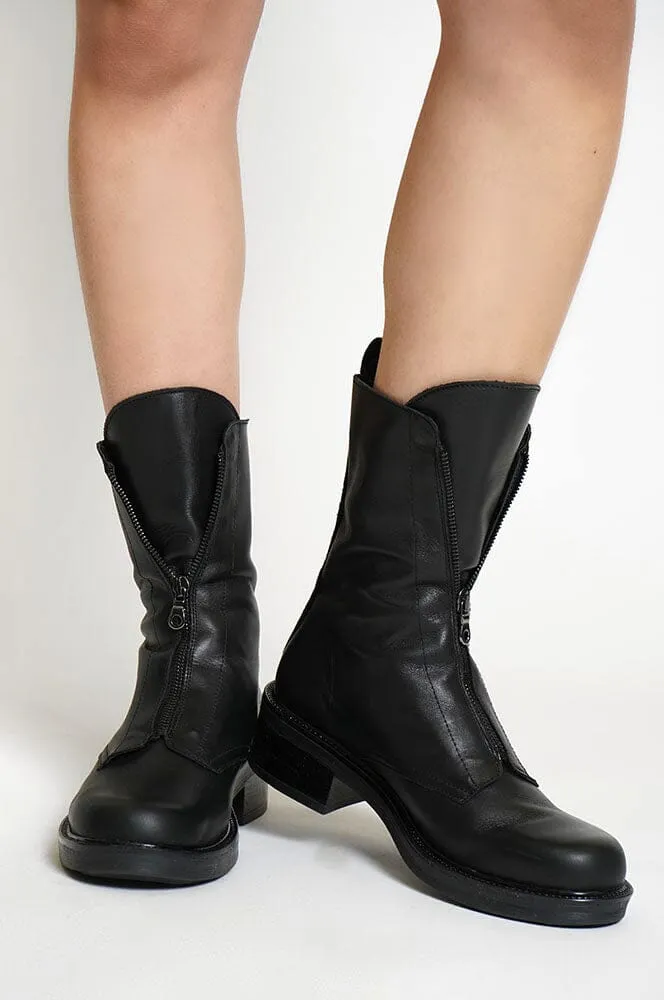 Art Leather Zip Boots [Last size 6, 10]