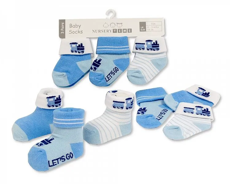 Baby Boys Socks 3-Pack - Let's Go (0-6 Months) (pk6) BW-61-2218