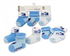 Baby Boys Socks 3-Pack - Let's Go (0-6 Months) (pk6) BW-61-2218