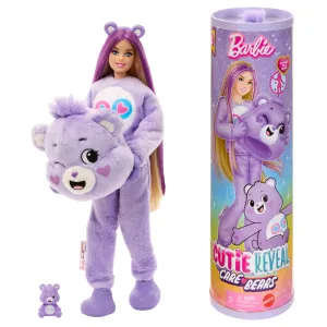 Barbie Cutie Reveal Care Bears Series Doll & Accessories in Share Bear Plush Costume, 10 Surprises