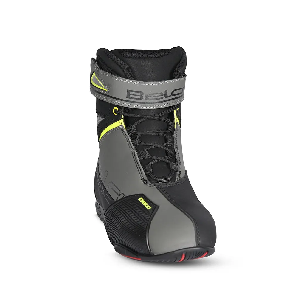 BELA Blaze Urban Motorcycle Boots - Black and Yellow, High-Performance Riding Gear