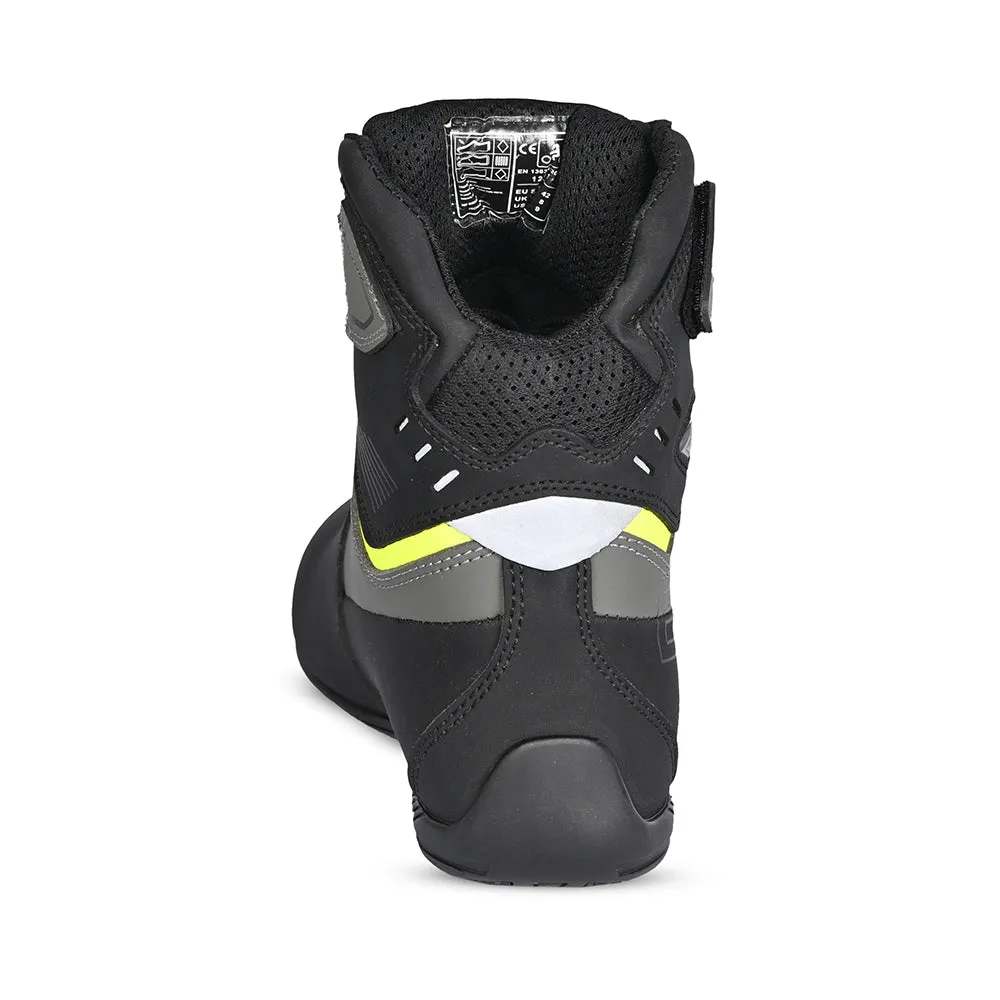 BELA Blaze Urban Motorcycle Boots - Black and Yellow, High-Performance Riding Gear