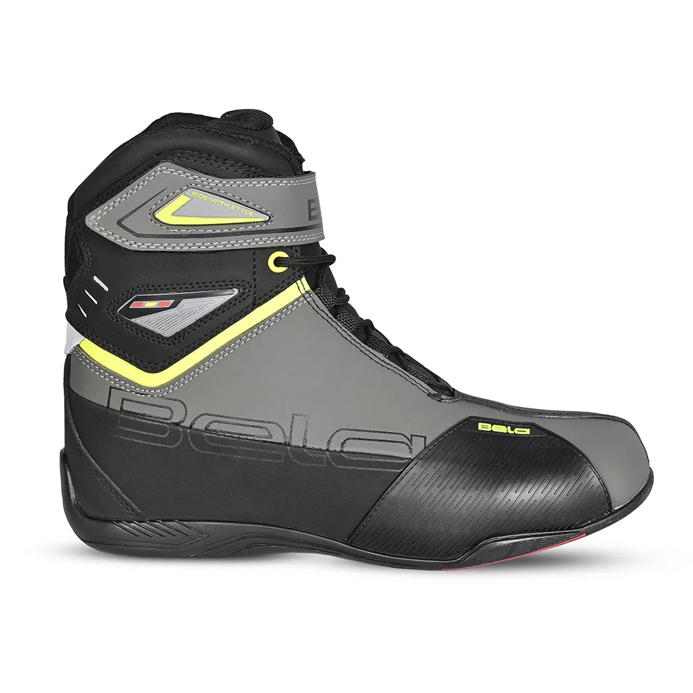 BELA Blaze Urban Motorcycle Boots - Black and Yellow, High-Performance Riding Gear