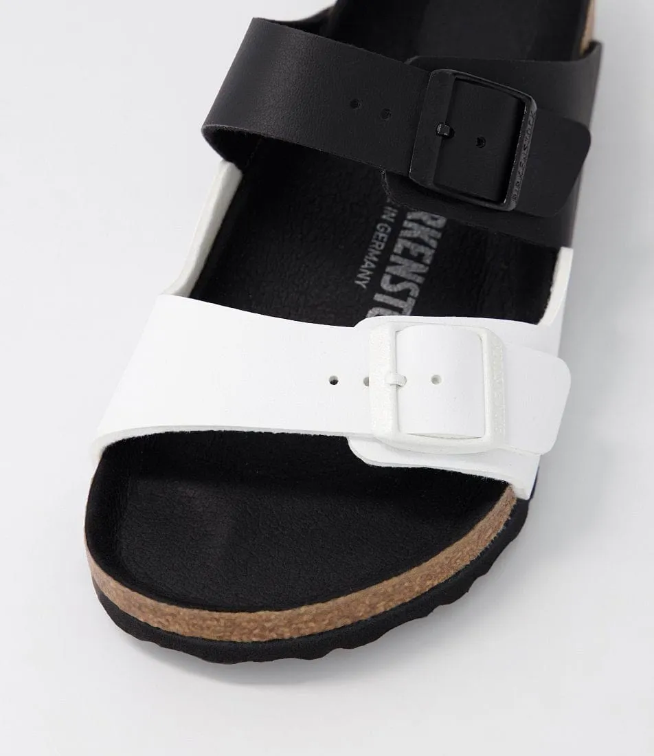 Birkenstock Birko-Flor Narrow Arizona Split in Black and White