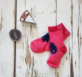 Blade and Rose Stegosaurus Pink Cotton Socks 粉紅劍龍全棉嬰兒襪