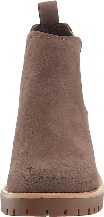 Blondo Mayes Dark Taupe Suede Waterproof Rounded Toe Pull On Fashion Ankle Boots