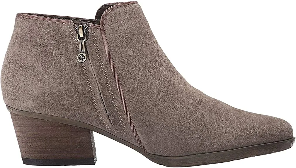 Blondo Villa Mushroom Suede Waterproof Block Heel Almond Toe Ankle Boots