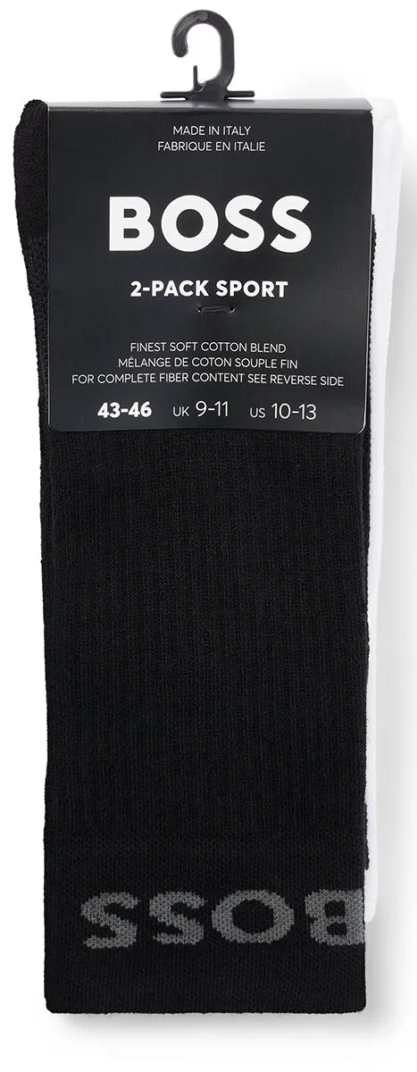 Boss 2 Pair Sport Socks In Black White For Men