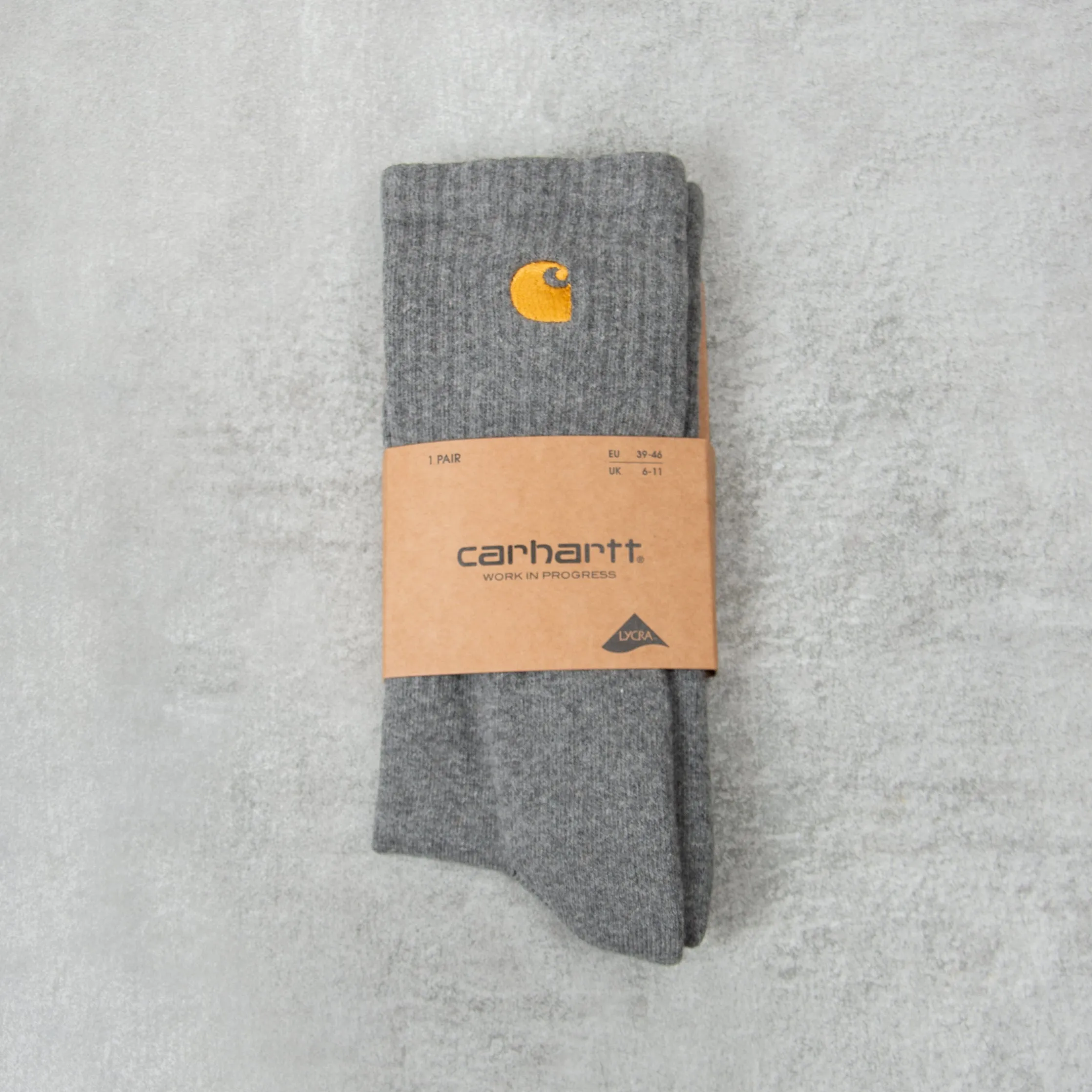 Carhartt WIP Chase Socks - Dark Grey Heather / Gold