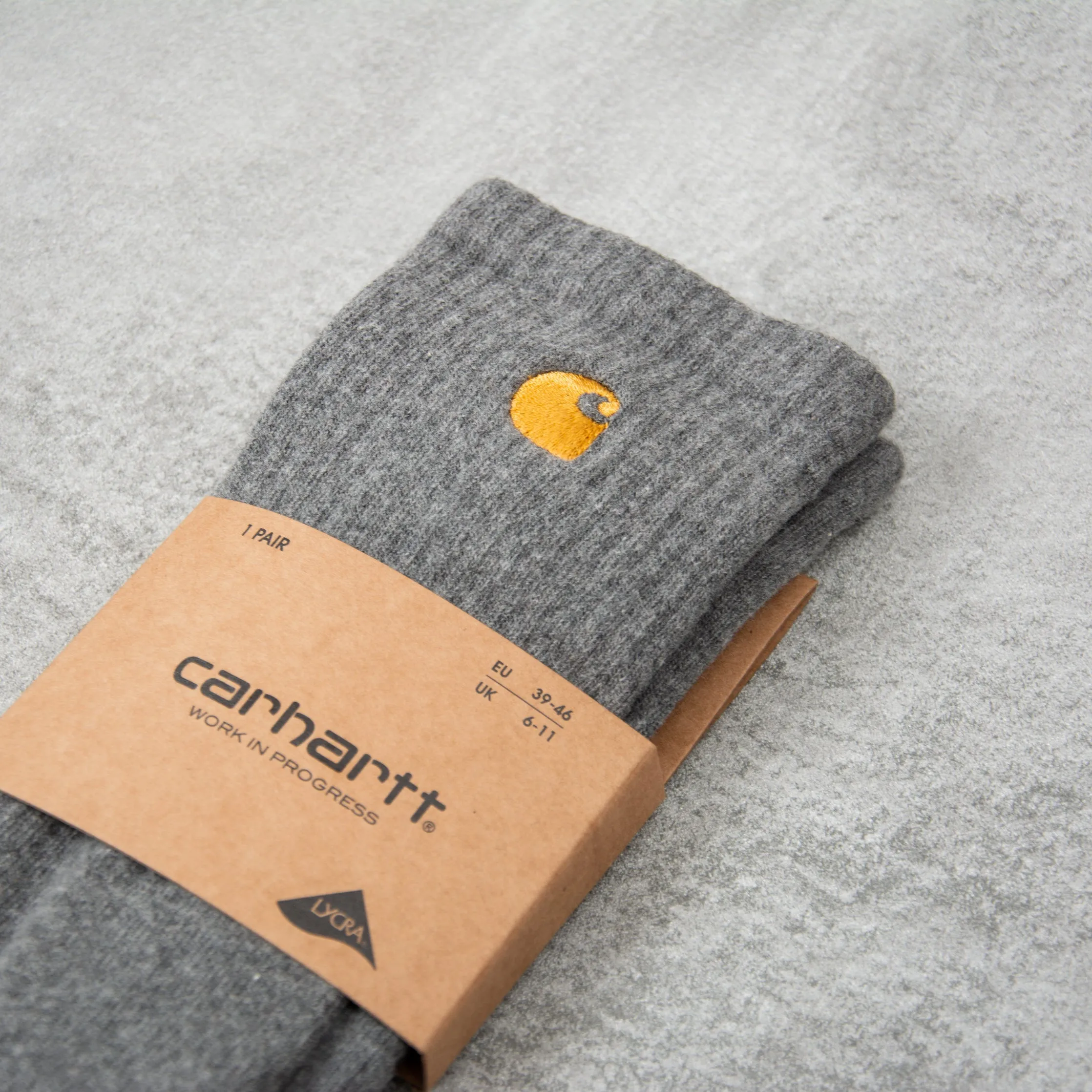 Carhartt WIP Chase Socks - Dark Grey Heather / Gold