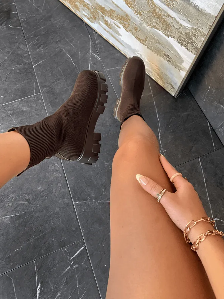 Chunky Sole Socks Boots