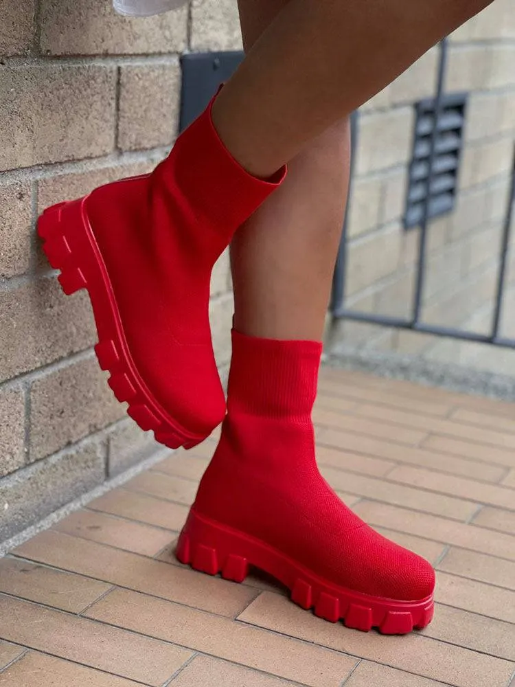 Chunky Sole Socks Boots