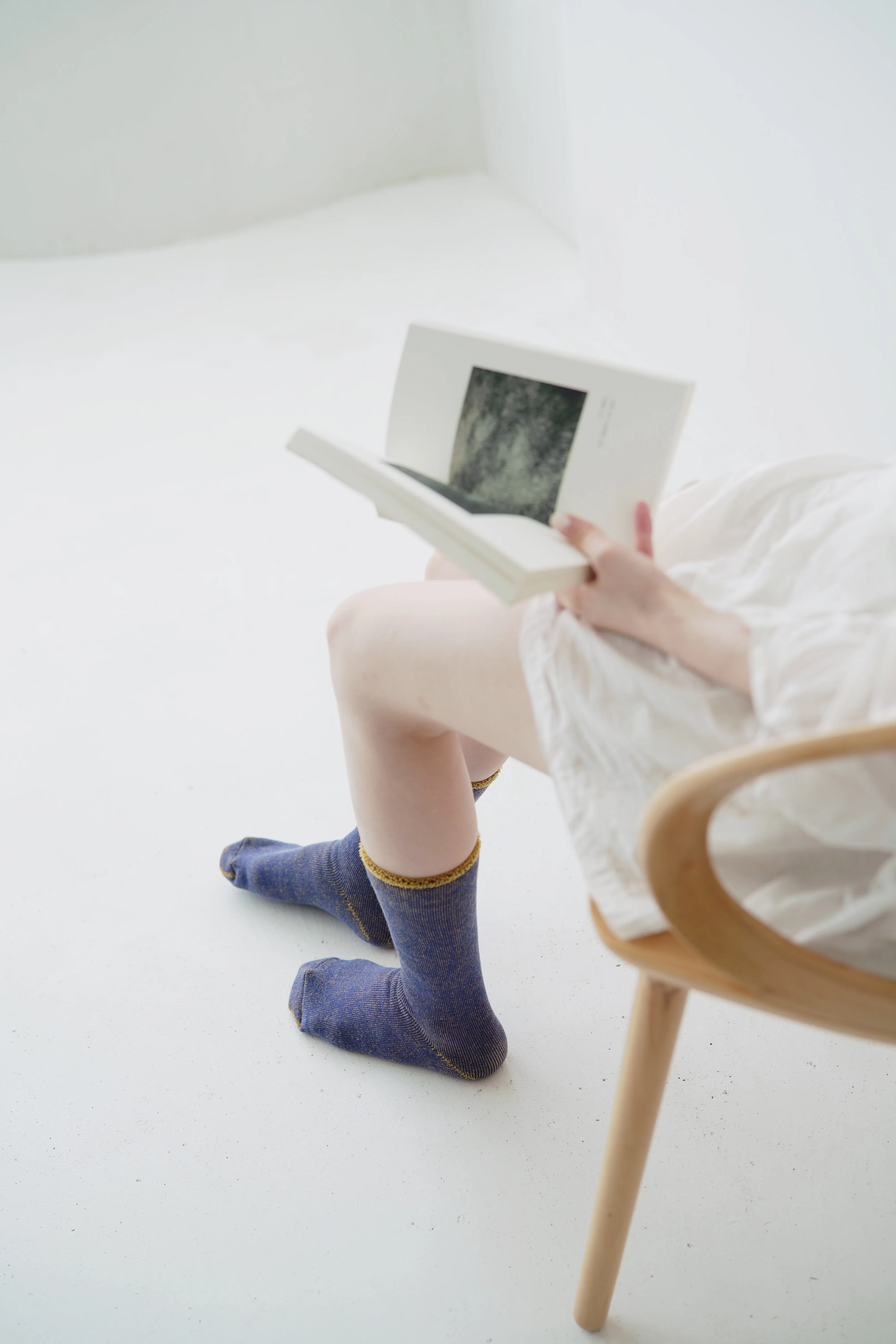 Cotton Wool Pile Socks - Lapis Lazuli