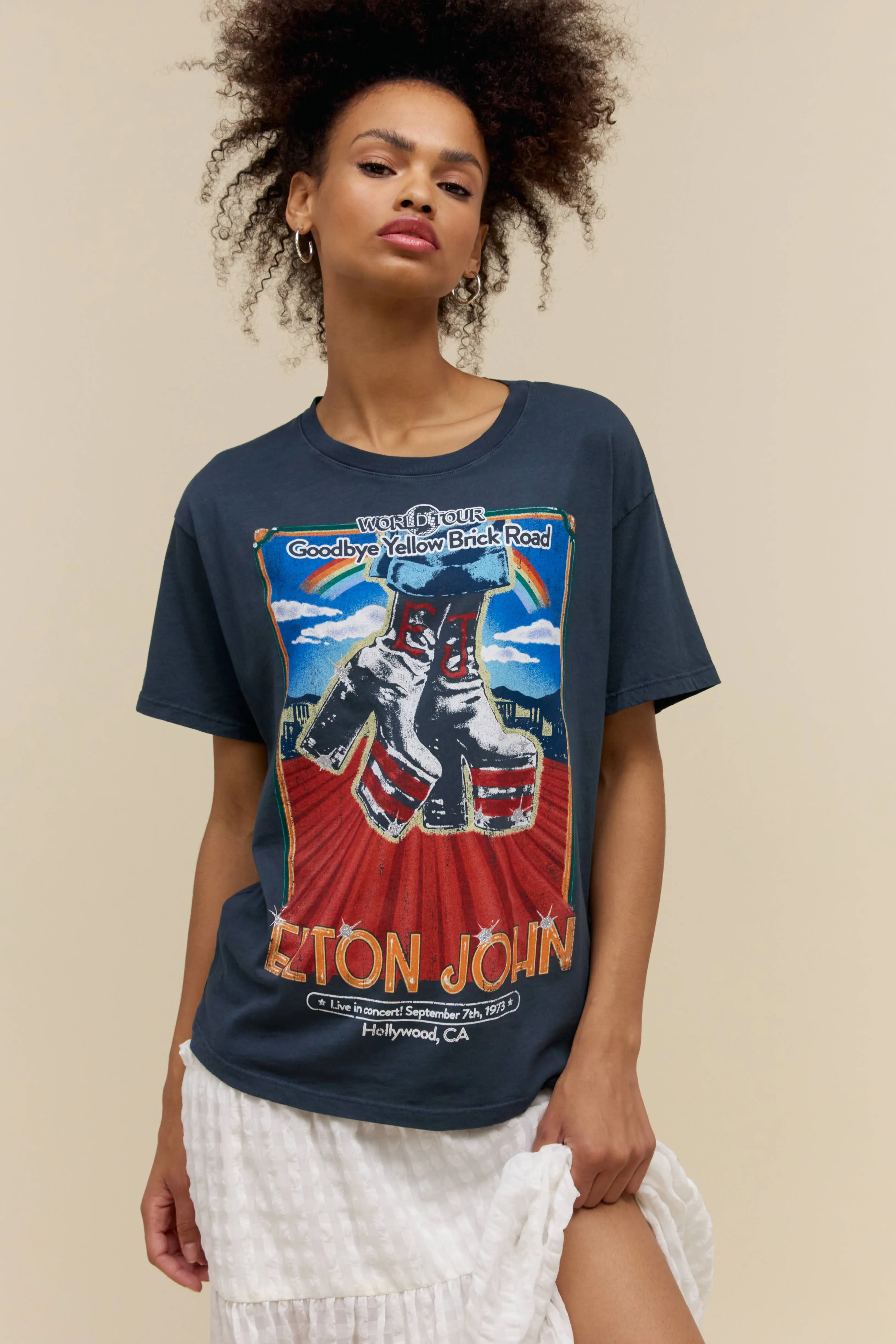 Elton John Hollywood Boots Boyfriend Tee