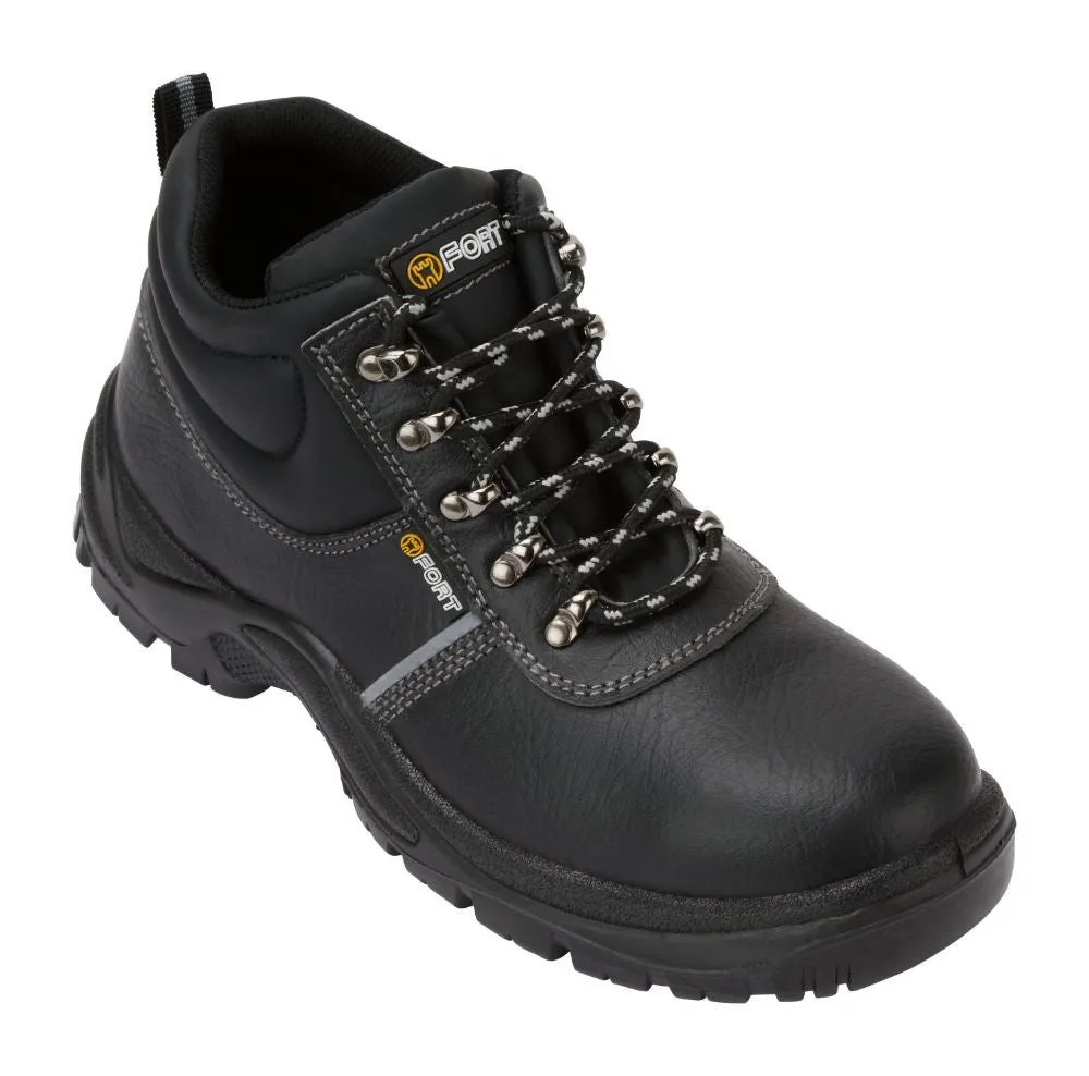 Fort Workforce Leather Safety Boots-BLACK