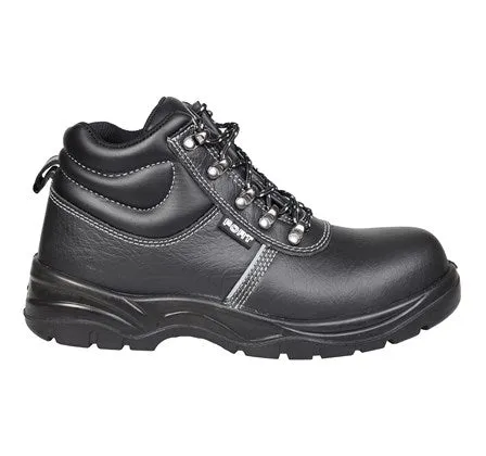 Fort Workforce Leather Safety Boots-BLACK