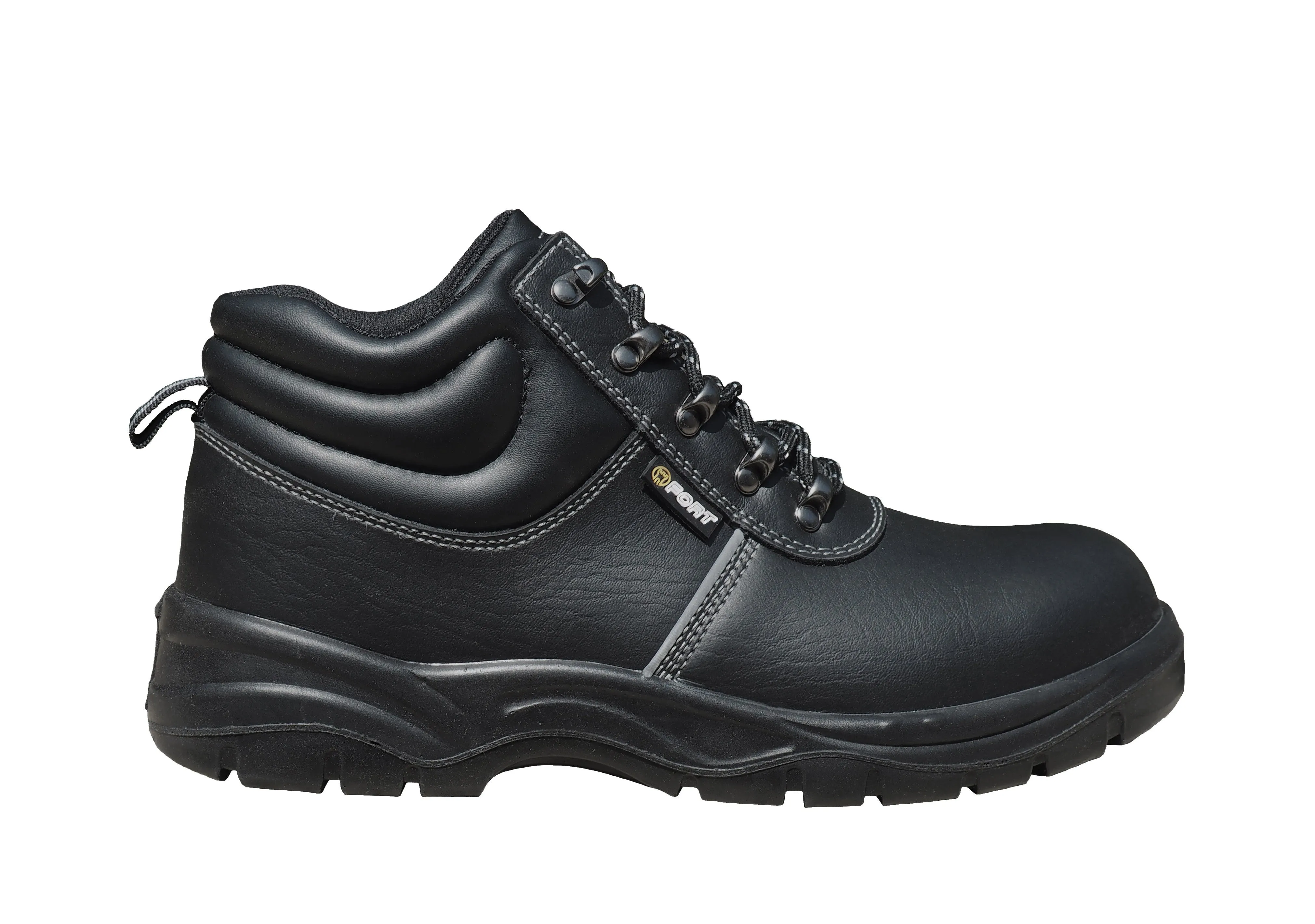 Fort Workforce Leather Safety Boots-BLACK