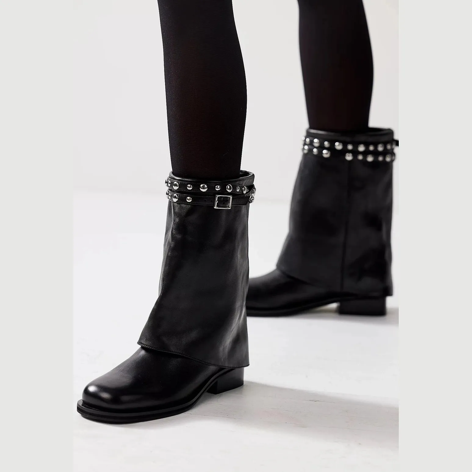 Free People Scorpio Studded Foldover Boots