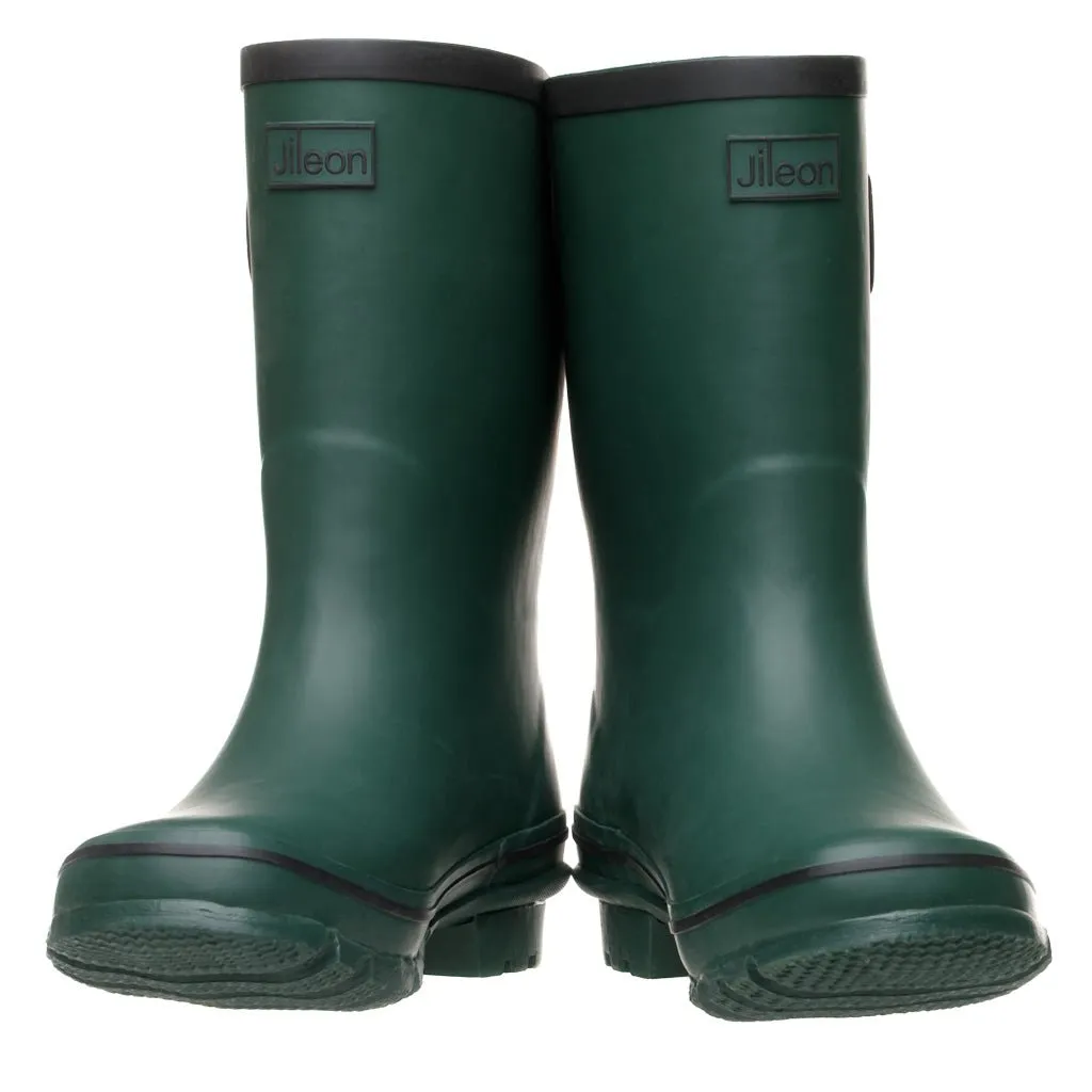 Half Height Dark Green Wellies - Wide Foot & Ankle