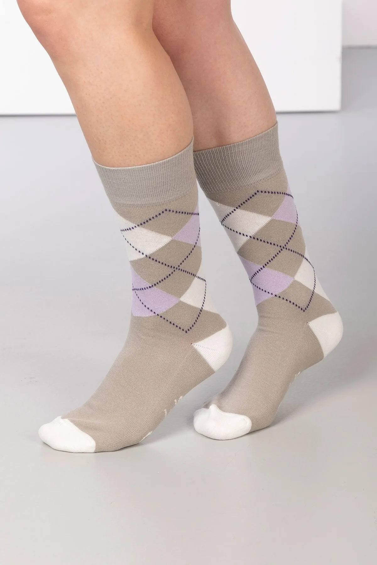 Ladies Argyle Ankle Socks