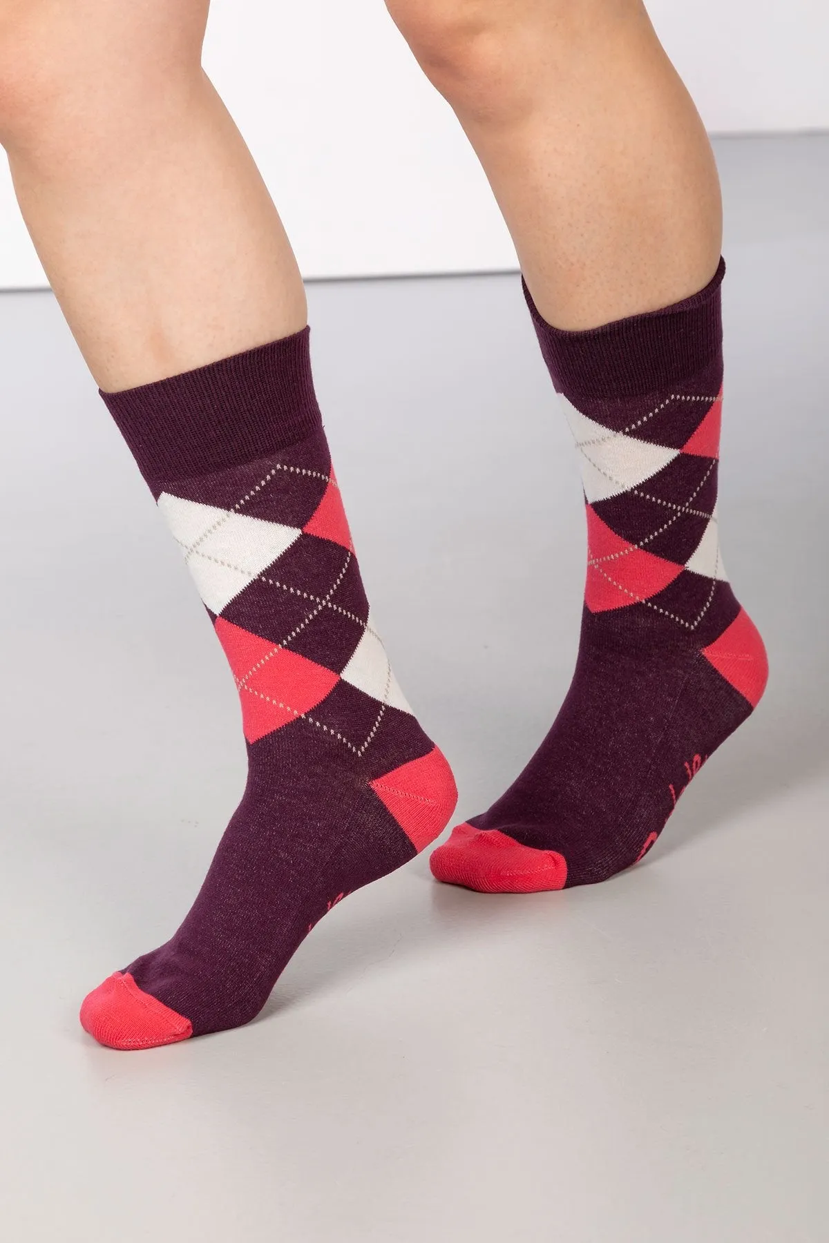 Ladies Argyle Ankle Socks