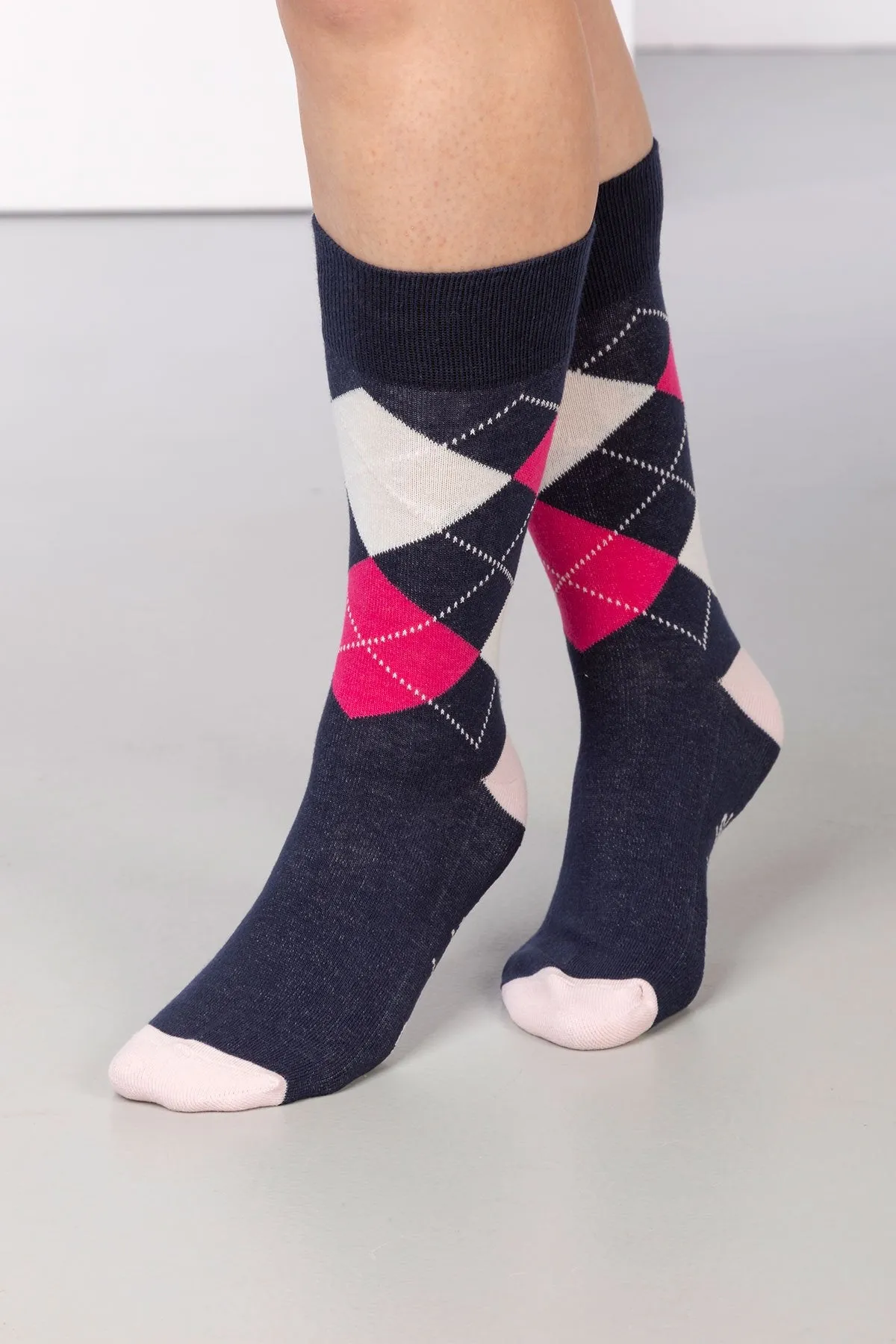 Ladies Argyle Ankle Socks