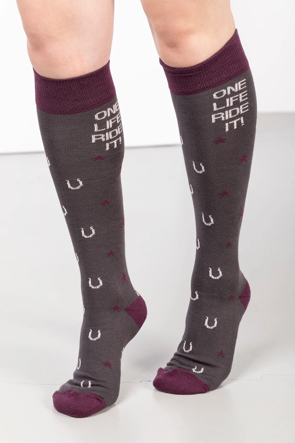 Ladies Slogan Knee Length Socks