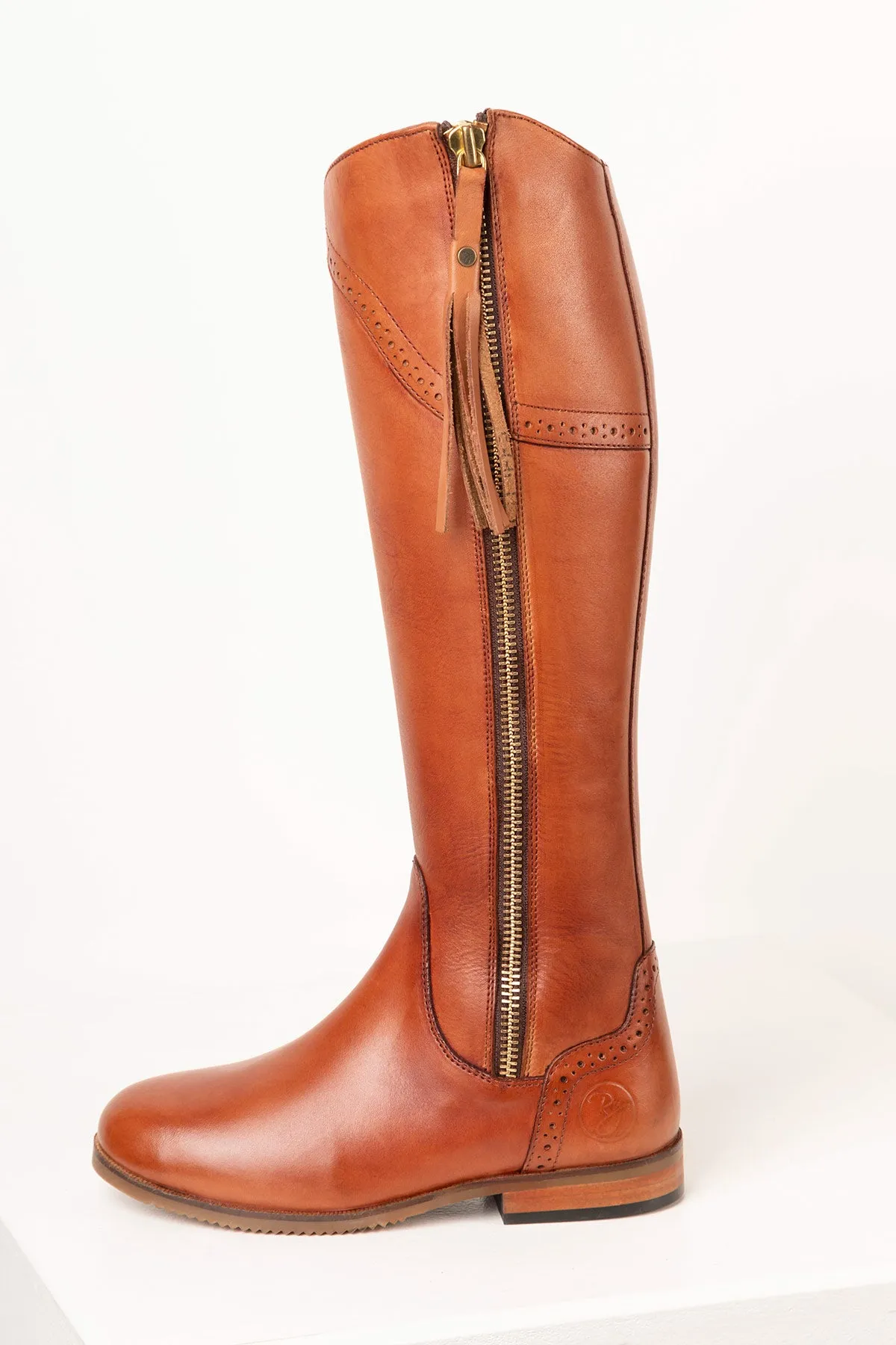 Ladies Tan Leather Riding Boots - Rievaulx