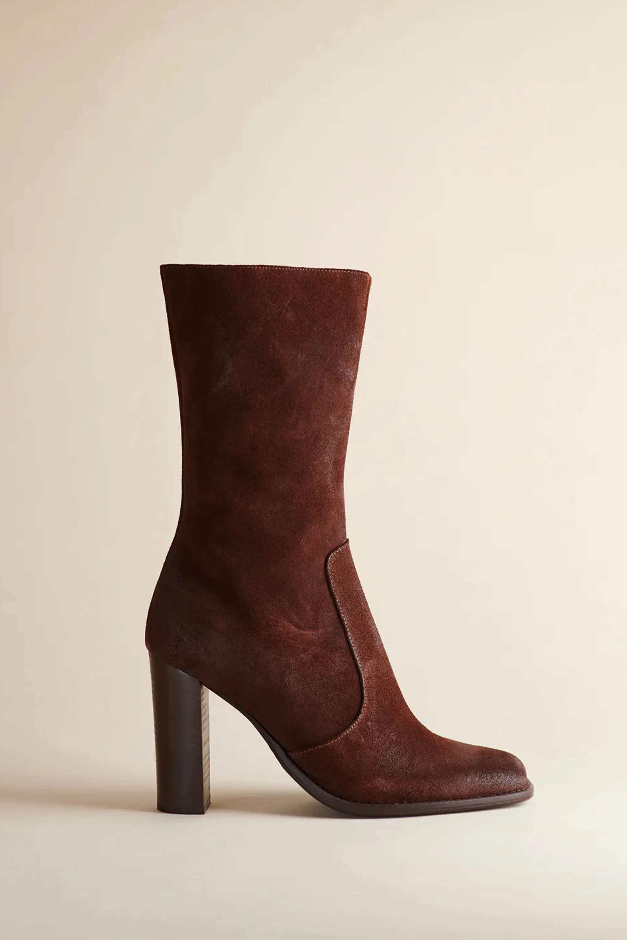 Lauryn Boot in Washed Brown Suede