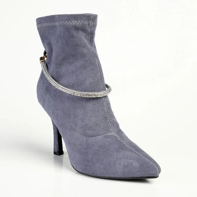 Madison Faune Chelsea HourGlass Heel Boot -Grey