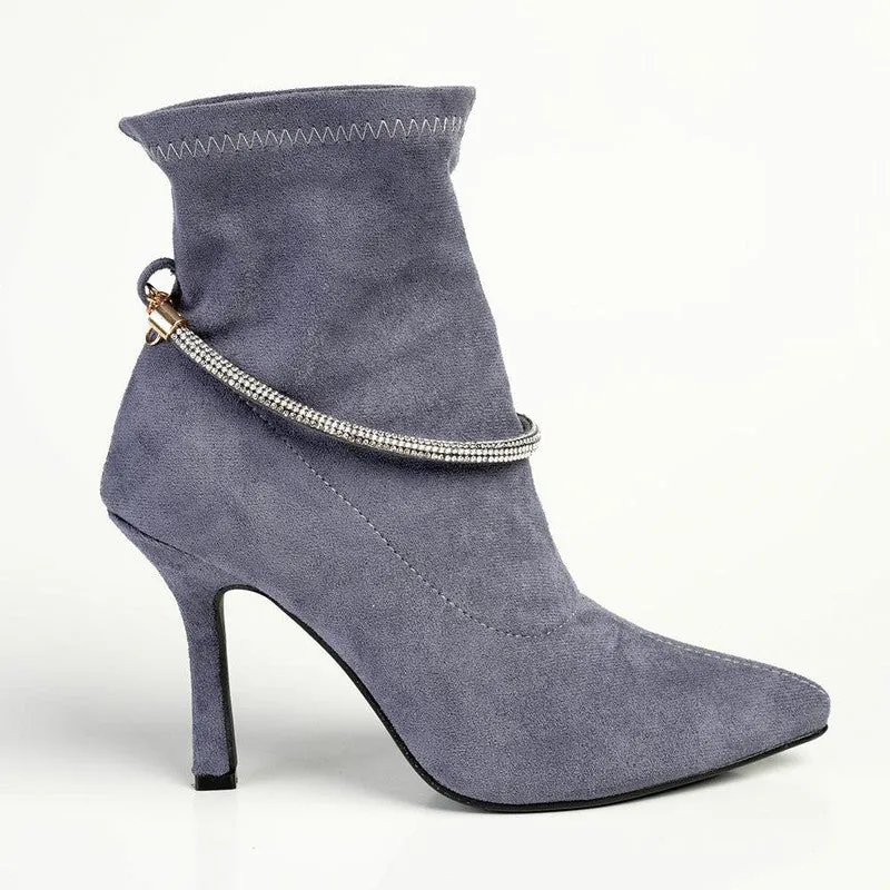 Madison Faune Chelsea HourGlass Heel Boot -Grey