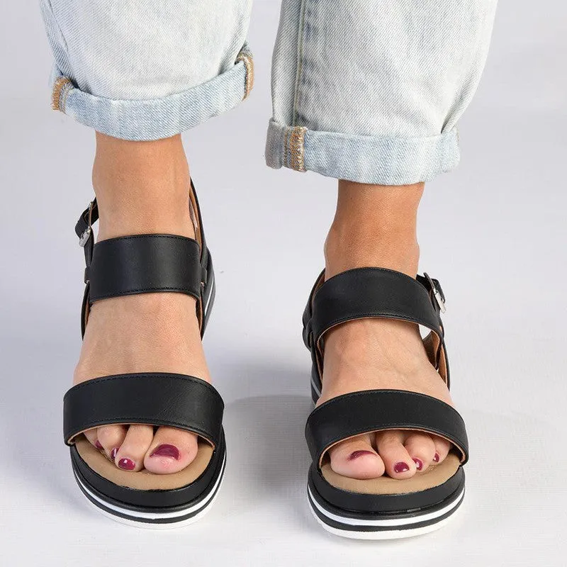 Madison Harper Espadrille Wedge Sandals - Black