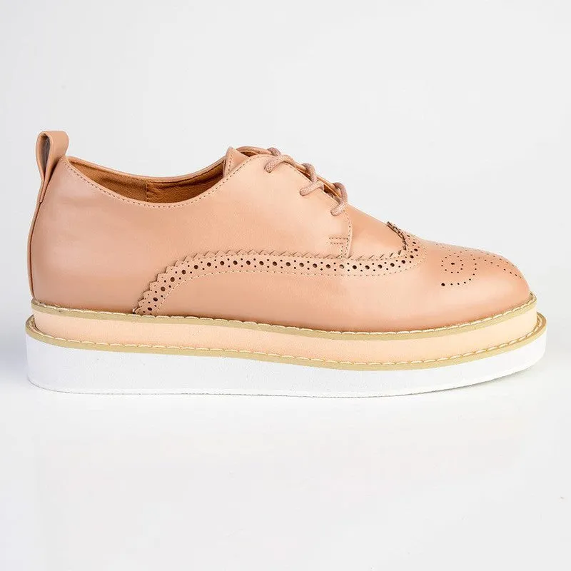 Madison Maya 2 Lace Up Brogues - Nude