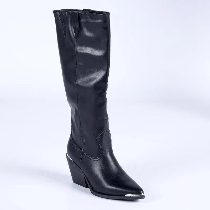 Madison Western Cowboy Boots-Black