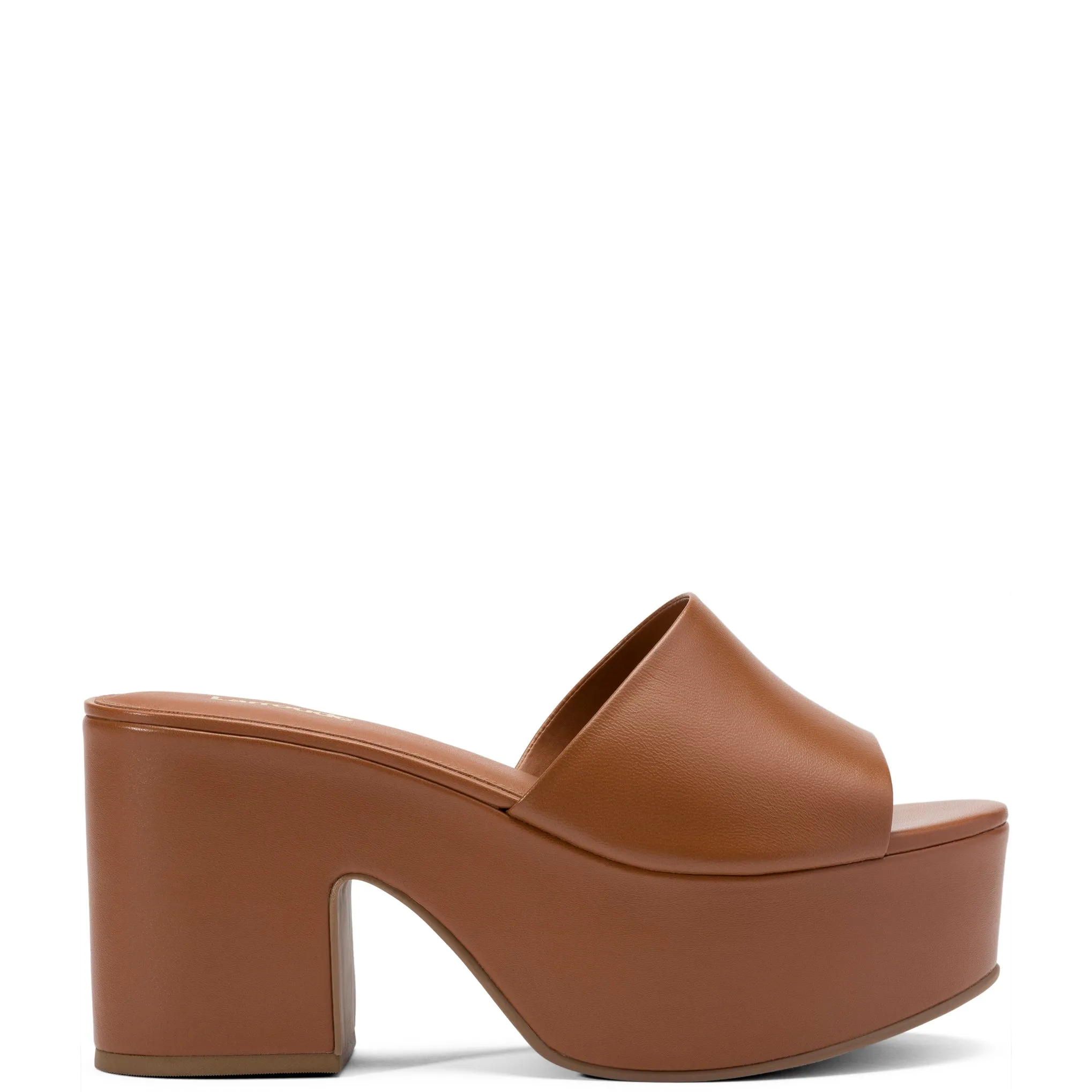 Miso Platform Sandal In Caramel Leather