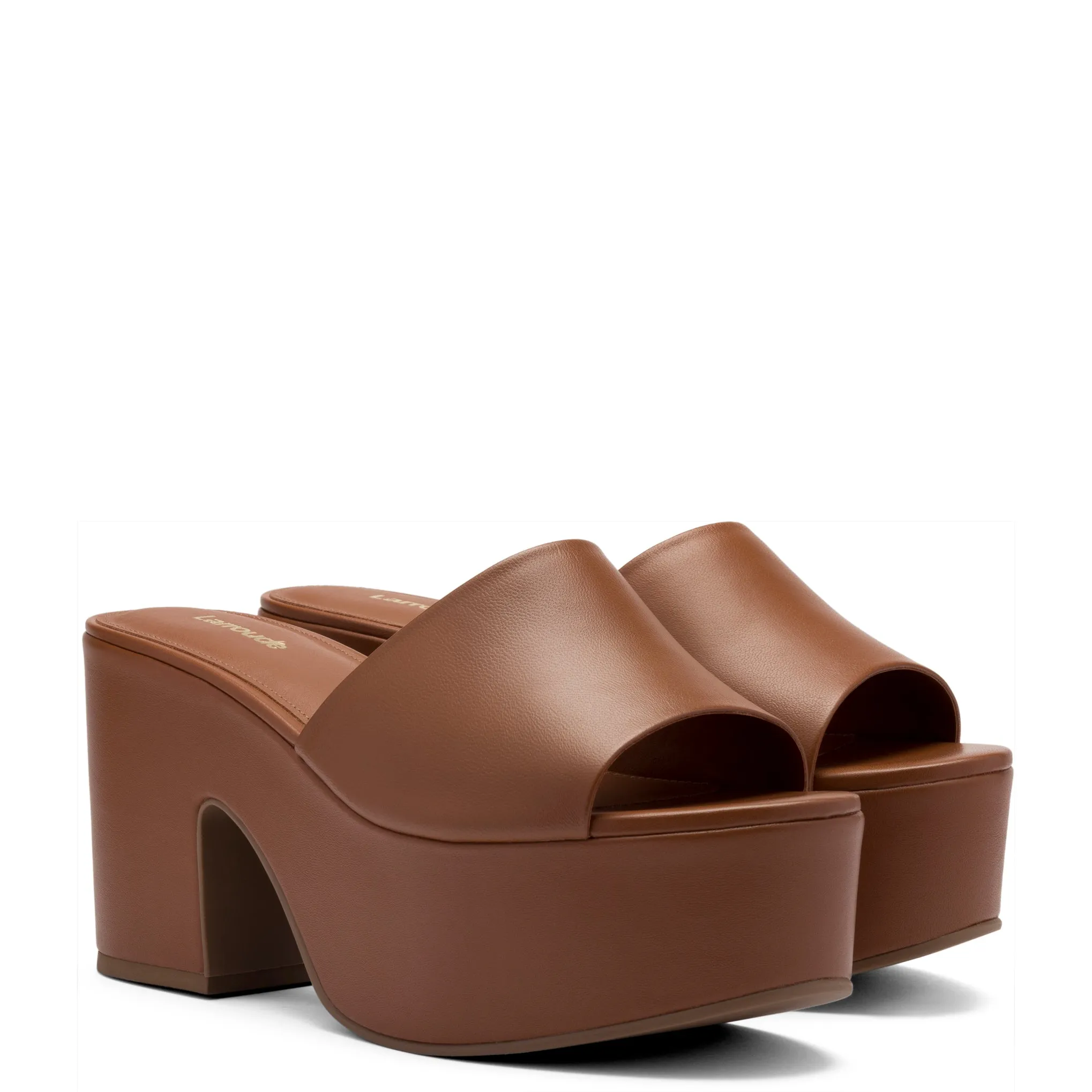 Miso Platform Sandal In Caramel Leather