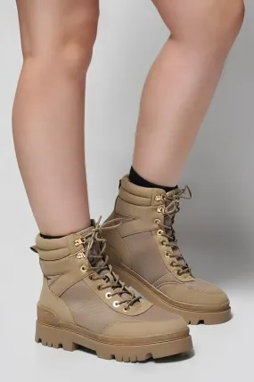 Stylish Mood Sand Combat Boots - Size 6 - Durable and Trendy Essentials